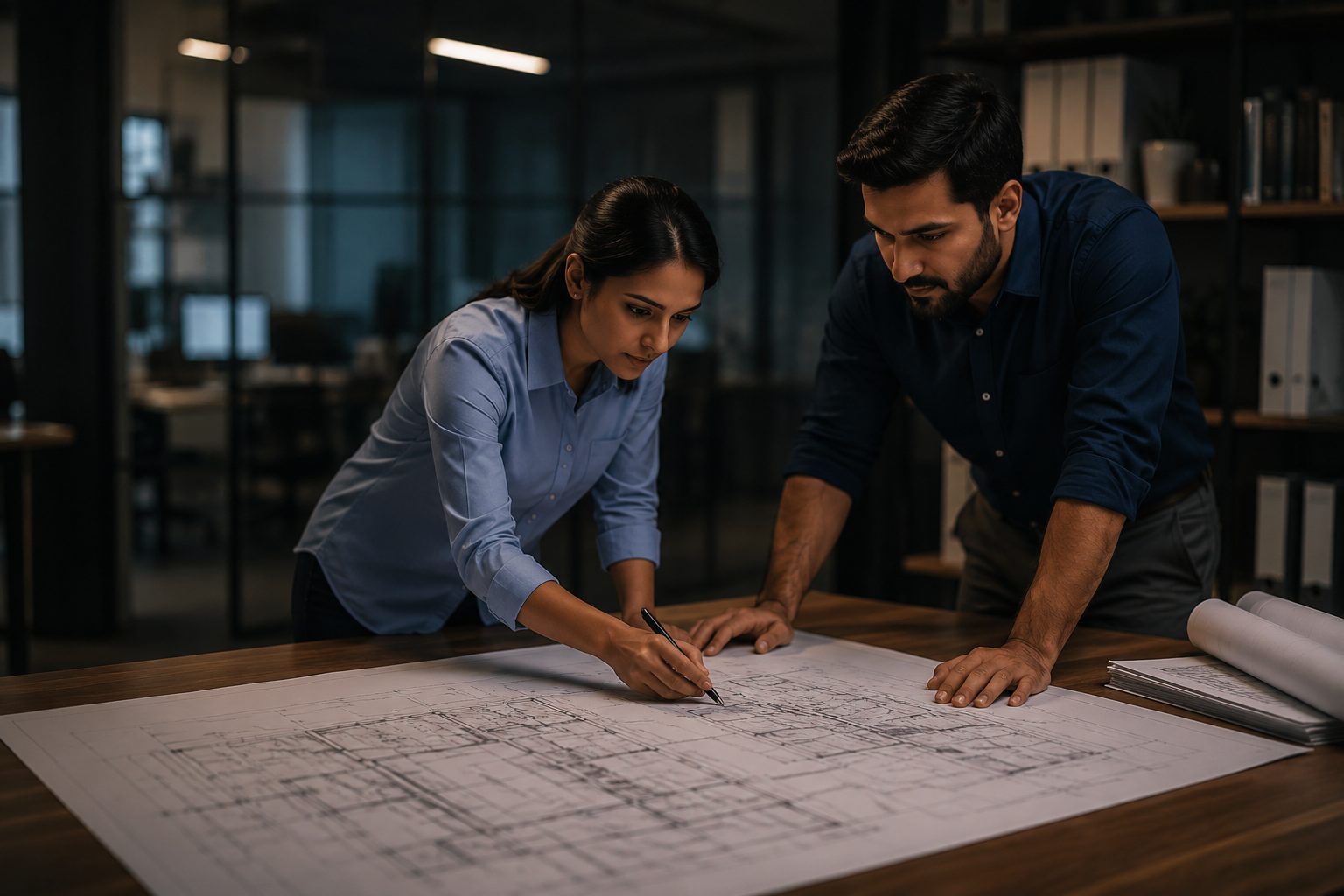 An MEP engineering team collaborating on a coordinated building design