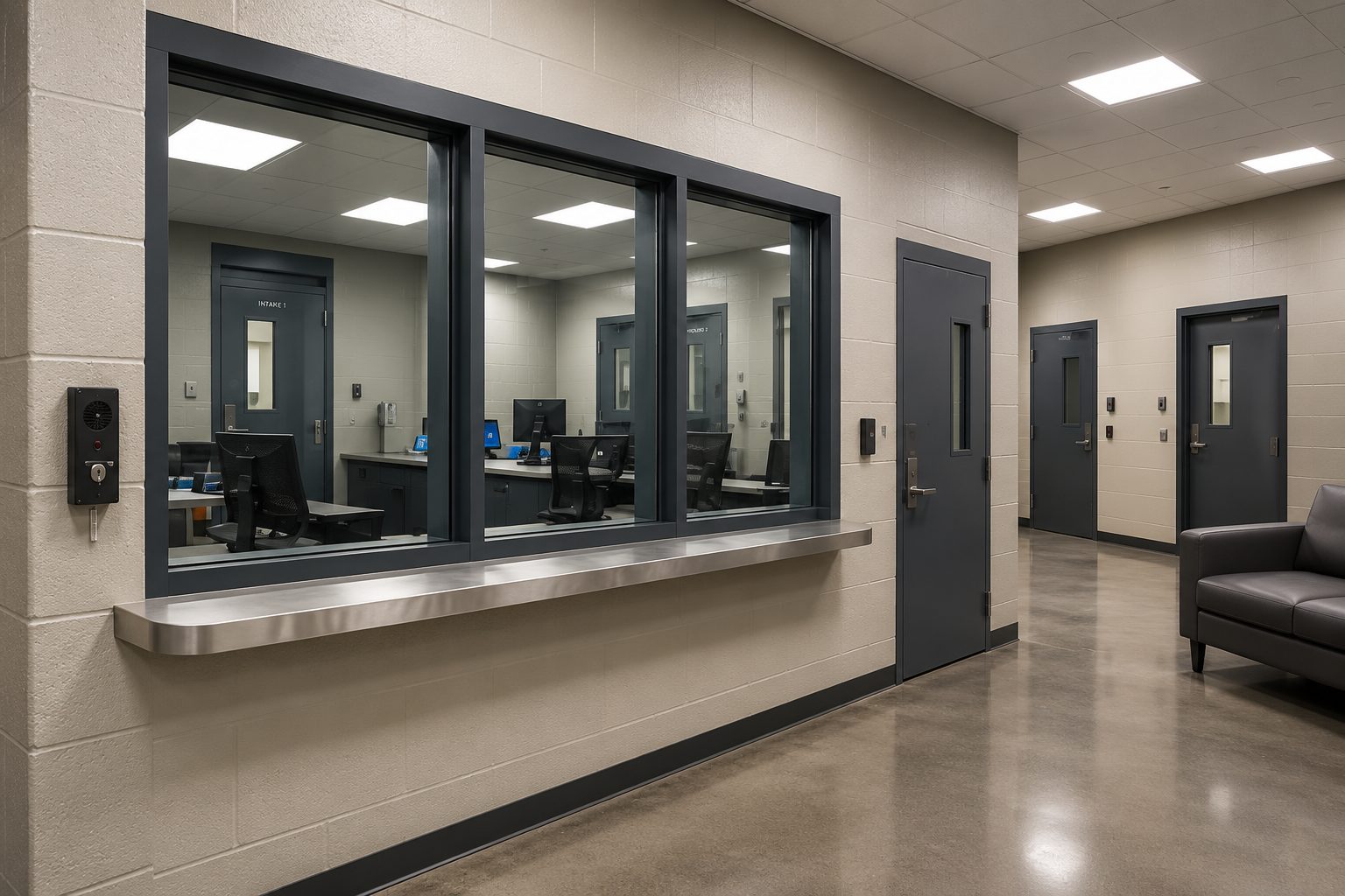Jail or prison facility with integrated MEP engineering supporting 24/7 operations and emergency power requirements