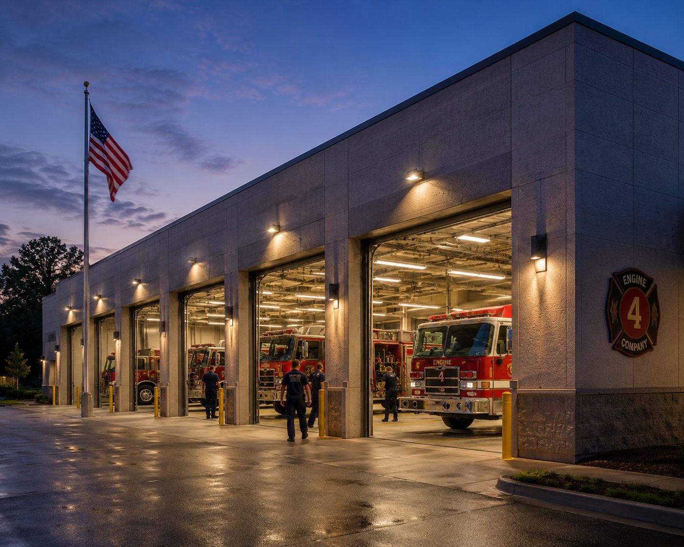 Government or civic facility with compliant MEP systems meeting federal and local regulatory requirements