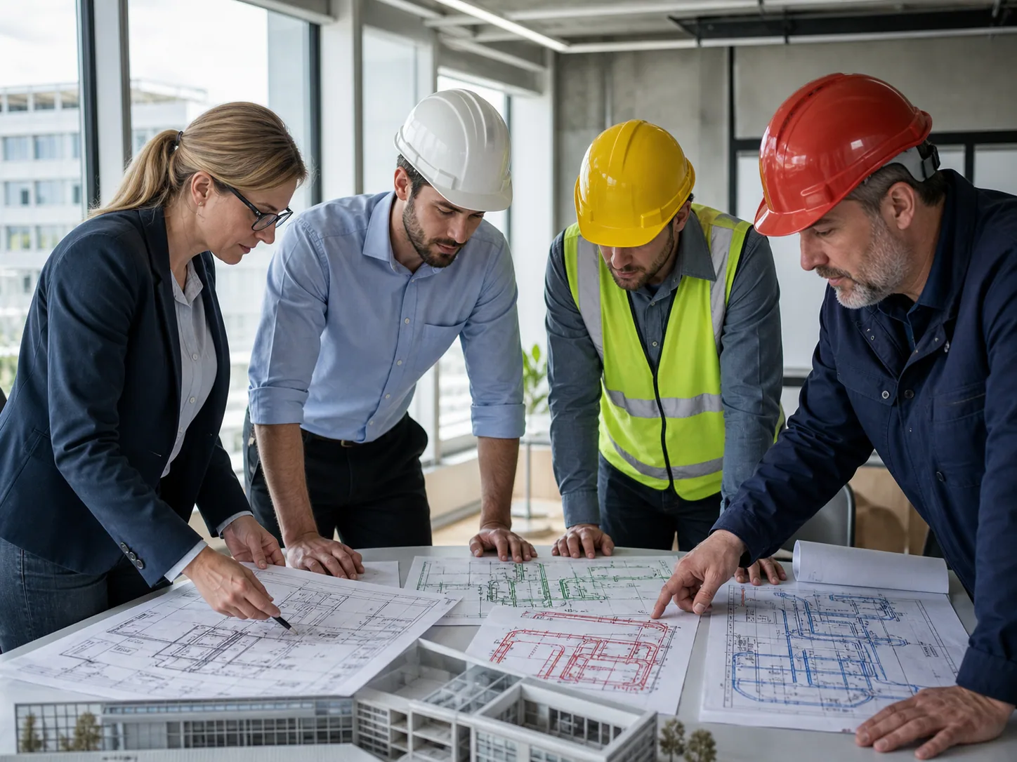 Project team assigning responsibility across coordinated MEP disciplines